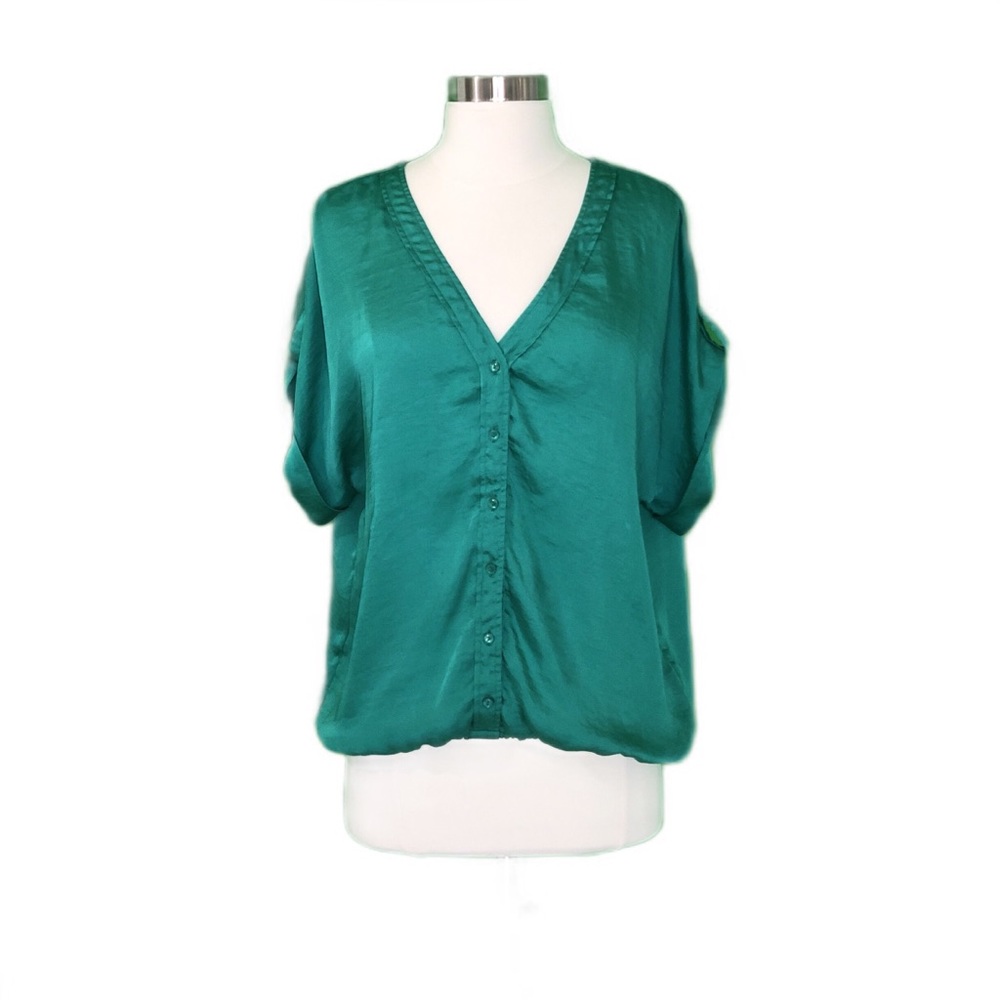 Sandro short-sleeve green blouse